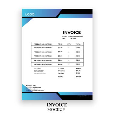 Modern fatura basit tasarım şablonu