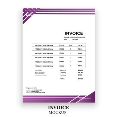 Modern fatura basit tasarım şablonu