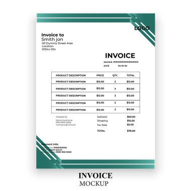 Modern fatura basit tasarım şablonu