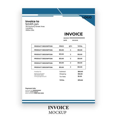 Modern fatura basit tasarım şablonu