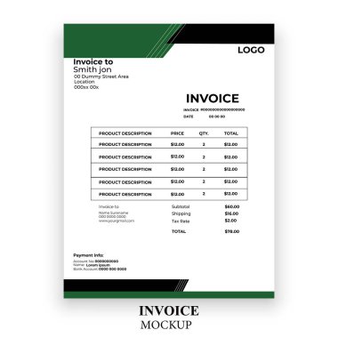 Modern fatura basit tasarım şablonu