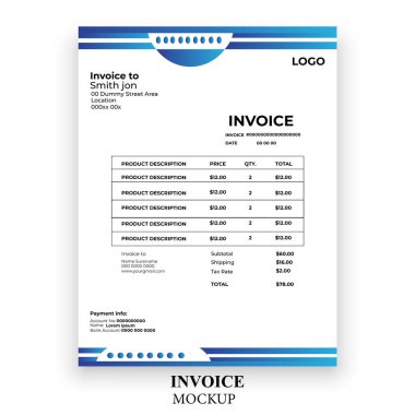 Modern fatura basit tasarım şablonu