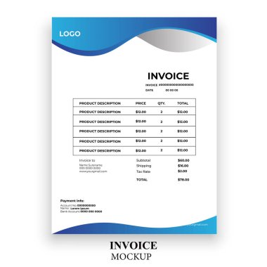 Modern fatura basit tasarım şablonu