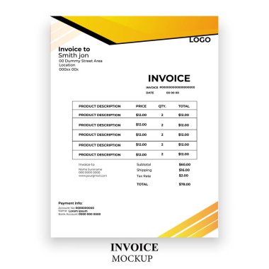 Modern fatura basit tasarım şablonu