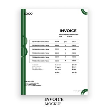 Modern fatura basit tasarım şablonu