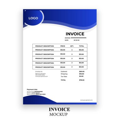 Modern fatura basit tasarım şablonu