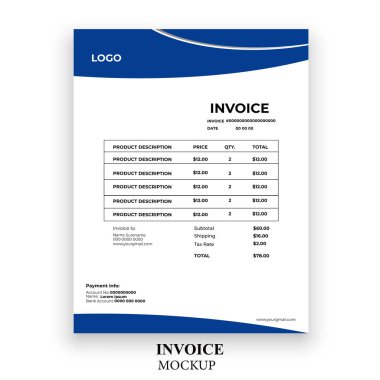 Modern fatura basit tasarım şablonu