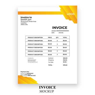 Modern fatura basit tasarım şablonu