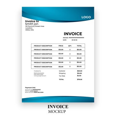 Modern fatura basit tasarım şablonu