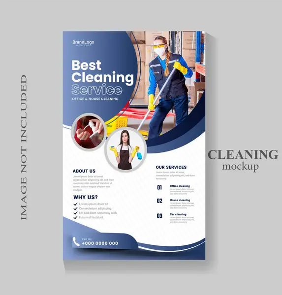 Temizlik hizmeti konsepti broşürü tasarım şablonu