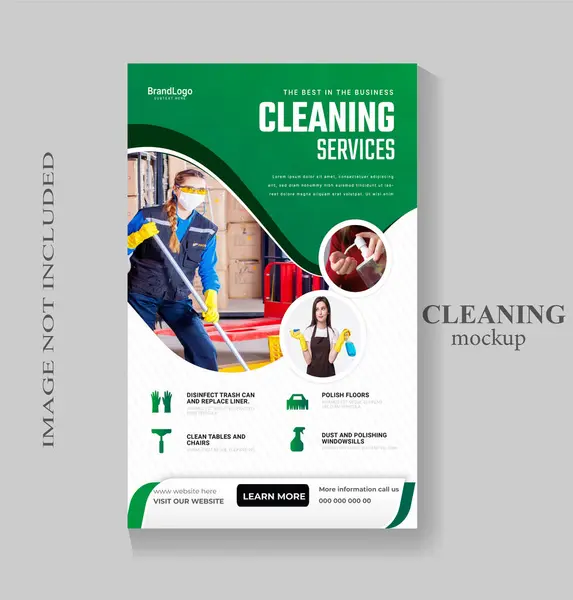 Temizlik hizmeti konsepti broşürü tasarım şablonu