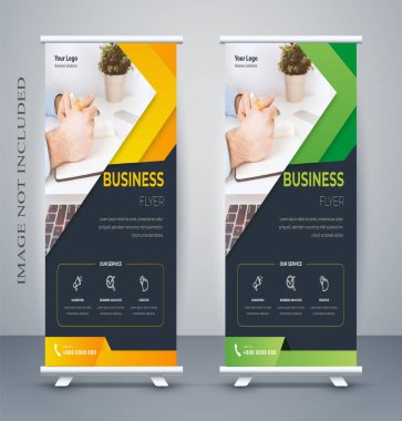 kurumsal profesyonel, asgari iş katlanabilir pankart tasarım şablonu