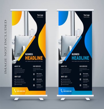 kurumsal profesyonel, asgari iş katlanabilir pankart tasarım şablonu
