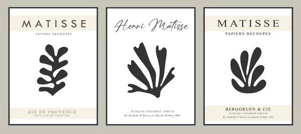 Matisse tarzı soyut sanat seti, Dekoratif Modern Sanat, Vektör illüstrasyon posteri içerir. Modaya uygun çiçek dekorasyonu ve yaratıcı sanat koleksiyonu. minimal estetik modern sanat.