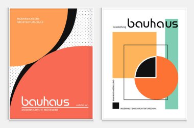 Bauhaus tarzı soyut sanat seti, Dekoratif Modern Sanat, Vektör illüstrasyon posteri içerir. Modaya uygun çiçek dekorasyonu ve yaratıcı sanat koleksiyonu. minimal estetik modern sanat.