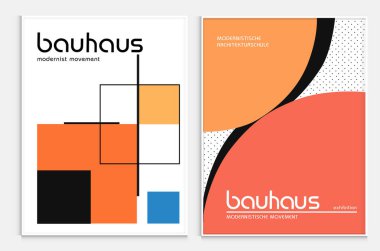Bauhaus tarzı soyut sanat seti, Dekoratif Modern Sanat, Vektör illüstrasyon posteri içerir. Modaya uygun çiçek dekorasyonu ve yaratıcı sanat koleksiyonu. minimal estetik modern sanat.