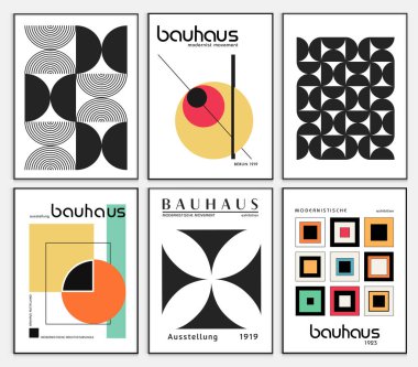 Bauhaus, Sergi Posterleri, Mimari Baskı, Galeri Duvar Sanatı Seti, Ofis Duvarı Sanatı, Modern Baskı, Minimalist Baskı, Retro Poster