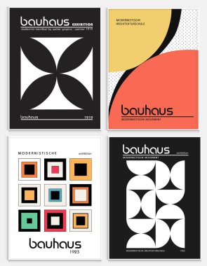Bauhaus, Sergi Posterleri, Mimari Baskı, Galeri Duvar Sanatı Seti, Ofis Duvarı Sanatı, Modern Baskı, Minimalist Baskı, Retro Poster