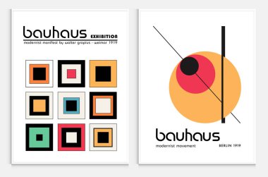 Bauhaus, Sergi Posterleri, Mimari Baskı, Galeri Duvar Sanatı Seti, Ofis Duvarı Sanatı, Modern Baskı, Minimalist Baskı, Retro Poster