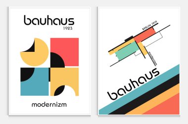 Bauhaus, Sergi Posterleri, Mimari Baskı, Galeri Duvar Sanatı Seti, Ofis Duvarı Sanatı, Modern Baskı, Minimalist Baskı, Retro Poster