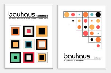 Bauhaus, Sergi Posterleri, Mimari Baskı, Galeri Duvar Sanatı Seti, Ofis Duvarı Sanatı, Modern Baskı, Minimalist Baskı, Retro Poster
