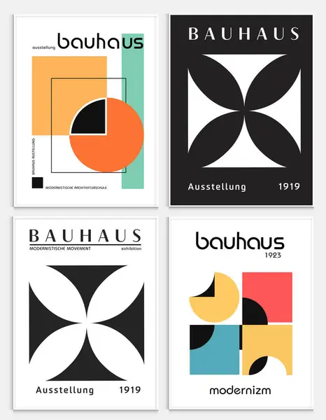 Bauhaus, Sergi Posterleri, Mimari Baskı, Galeri Duvar Sanatı Seti, Ofis Duvarı Sanatı, Modern Baskı, Minimalist Baskı, Retro Poster
