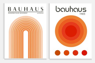 Bauhaus tarzı soyut sanat seti, Dekoratif Modern Sanat, Vektör illüstrasyon posteri içerir. Baskı, Sergi Posterleri, Mimari Baskı, Galeri Duvarı Sanat Seti, Ofis Duvarı Sanatı, Modern Baskı,