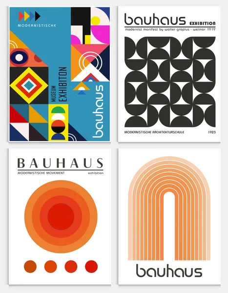 Bauhaus tarzı soyut sanat seti, Dekoratif Modern Sanat, Vektör illüstrasyon posteri içerir. Baskı, Sergi Posterleri, Mimari Baskı, Galeri Duvarı Sanat Seti, Ofis Duvarı Sanatı, Modern Baskı,