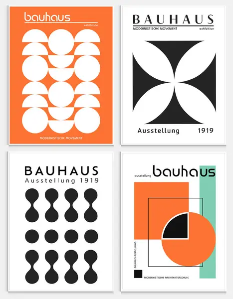 Bauhaus tarzı soyut sanat seti, Dekoratif Modern Sanat, Vektör illüstrasyon posteri içerir. Baskı, Sergi Posterleri, Mimari Baskı, Galeri Duvarı Sanat Seti, Ofis Duvarı Sanatı, Modern Baskı,
