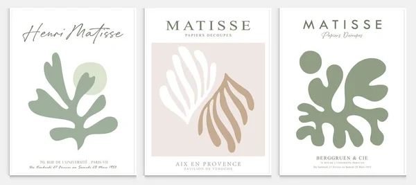 Matisse tarzı soyut sanat seti, Dekoratif Modern Sanat, Vektör illüstrasyon posteri içerir. Modaya uygun çiçek dekorasyonu ve yaratıcı sanat koleksiyonu. minimal estetik modern sanat.