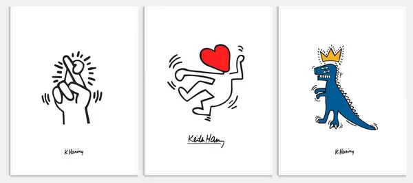 Keith Haring Seti 3, Sergi Posteri, Keith Haring Posteri, Galeri Duvarı, Pop Art Home Dekor, Duvar Sanatı, Müze Posteri, Pop Art Print,