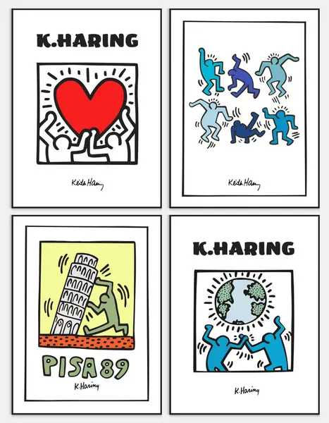Keith Haring Seti 3, Sergi Posteri, Keith Haring Posteri, Galeri Duvarı, Pop Art Home Dekor, Duvar Sanatı, Müze Posteri, Pop Art Print,