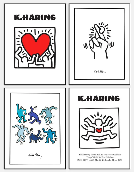 Keith Haring Seti 3, Sergi Posteri, Keith Haring Posteri, Galeri Duvarı, Pop Art Home Dekor, Duvar Sanatı, Müze Posteri, Pop Art Print,