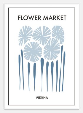 Çiçek Pazarı Biçiminde Soyut Sanat Seti, Dekorasyon İçin Modern Sanat Koleksiyonu. Vektör Çekim Posteri. Moda sanatı koleksiyonu.