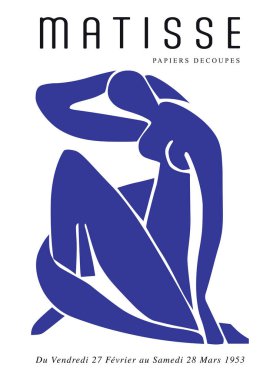 Matisse tarzında soyut sanat seti, Dekoratif Modern Sanat, Vektör illüstrasyon posteri içerir.