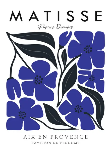 Matisse tarzında soyut sanat seti, Dekoratif Modern Sanat, Vektör illüstrasyon posteri içerir.