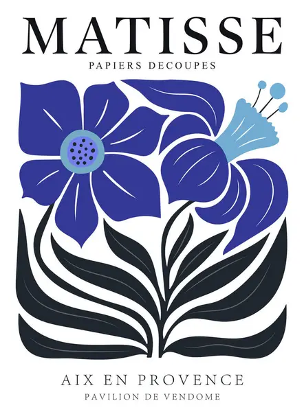 Matisse tarzında soyut sanat seti, Dekoratif Modern Sanat, Vektör illüstrasyon posteri içerir.