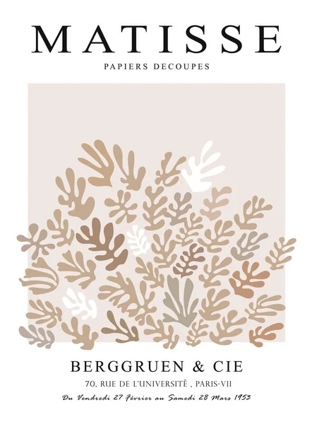 Matisse tarzında soyut sanat seti, Dekoratif Modern Sanat, Vektör illüstrasyon posteri içerir.