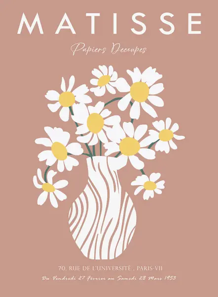 Matisse tarzında soyut sanat seti, Dekoratif Modern Sanat, Vektör illüstrasyon posteri içerir.