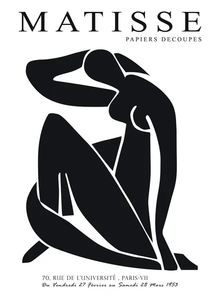 Matisse tarzında soyut sanat seti, Dekoratif Modern Sanat, Vektör illüstrasyon posteri içerir.