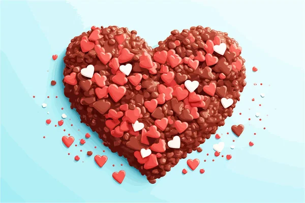 Świętuj Światowy Dzień Chocole Tym Wielu Wektor Chocolate Hearts Funkcje — Wektor stockowy