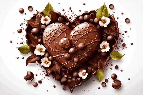 Merayakan Hari Chocole Dunia Dengan Vektor Chocolate Composition Ini Memiliki - Stok Vektor