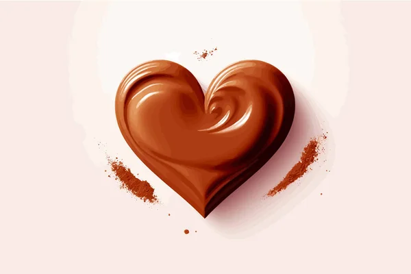 Dünya Çikolata Günü Kalp Şeklindeki Çikolataların Çikolata Tozu Veya Sosla — Stok Vektör