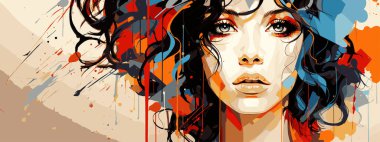 Güçlü, militan kadın yüzlerinin yer aldığı etkileyici malzeme taşıyıcı bayrakları. Soyut arkaplanlarla uyumlu. Bir sürü mesaj alanı. Web kullanımı için ideal.