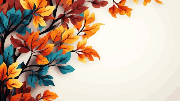 木をフィーチャーする秋テーマのベクトル カスタマイズ可能なテキストのための十分なスペースが付いている商用アプリケーションのための理想 — ストックベクタ