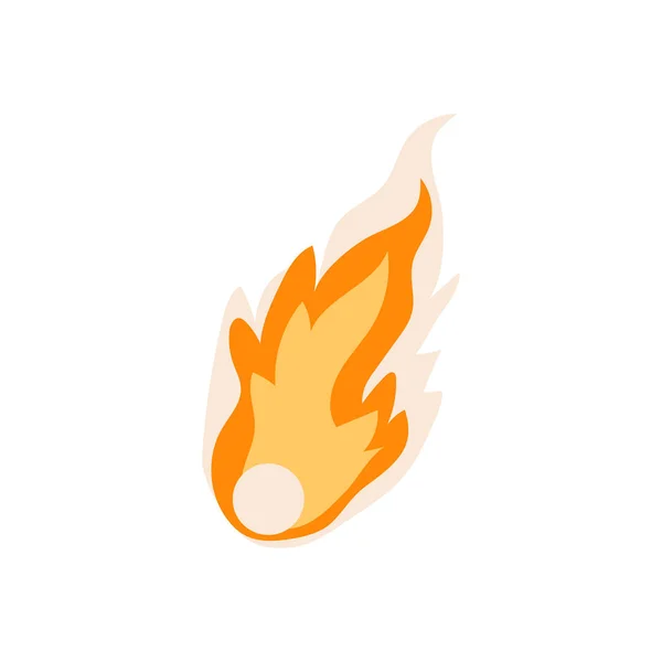 Feuer Orangefarbene Flamme Abstrakten Stil Auf Weißem Hintergrund Flächenbrand Moderner — Stockvektor