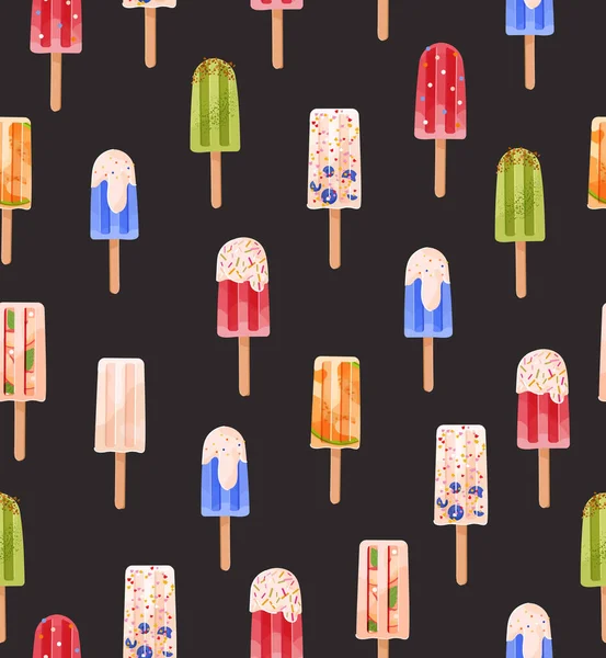 Ijsbar Naadloos Patroon Sweet Dessert Platte Illustratie Voor Web Site — Stockvector