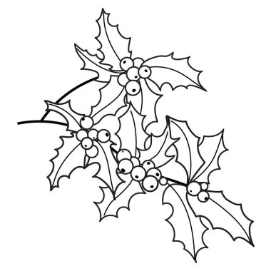 Vector Christmas kutsal el çizimi illüstrasyon. Siyah çizim beyaz arkaplanda izole edilmiş. Noel sembolü