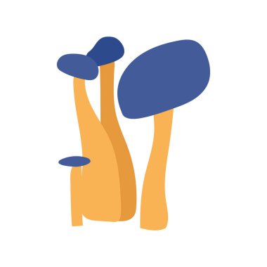 Leotia Mantarları taslak vektör seti. Renkli zehirli ve yenilebilir mantarlar beyaz arkaplana el çizimi