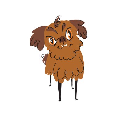 Komik suratlı bir Griffon köpeğinin komik vektör çizimi. Hayvan severler, giysi, parmak izi ve dijital tasarımlar için mükemmel.